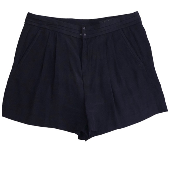 Rag & Bone 100% Silk Shorts Black Women’s Size 12 - Picture 1 of 9